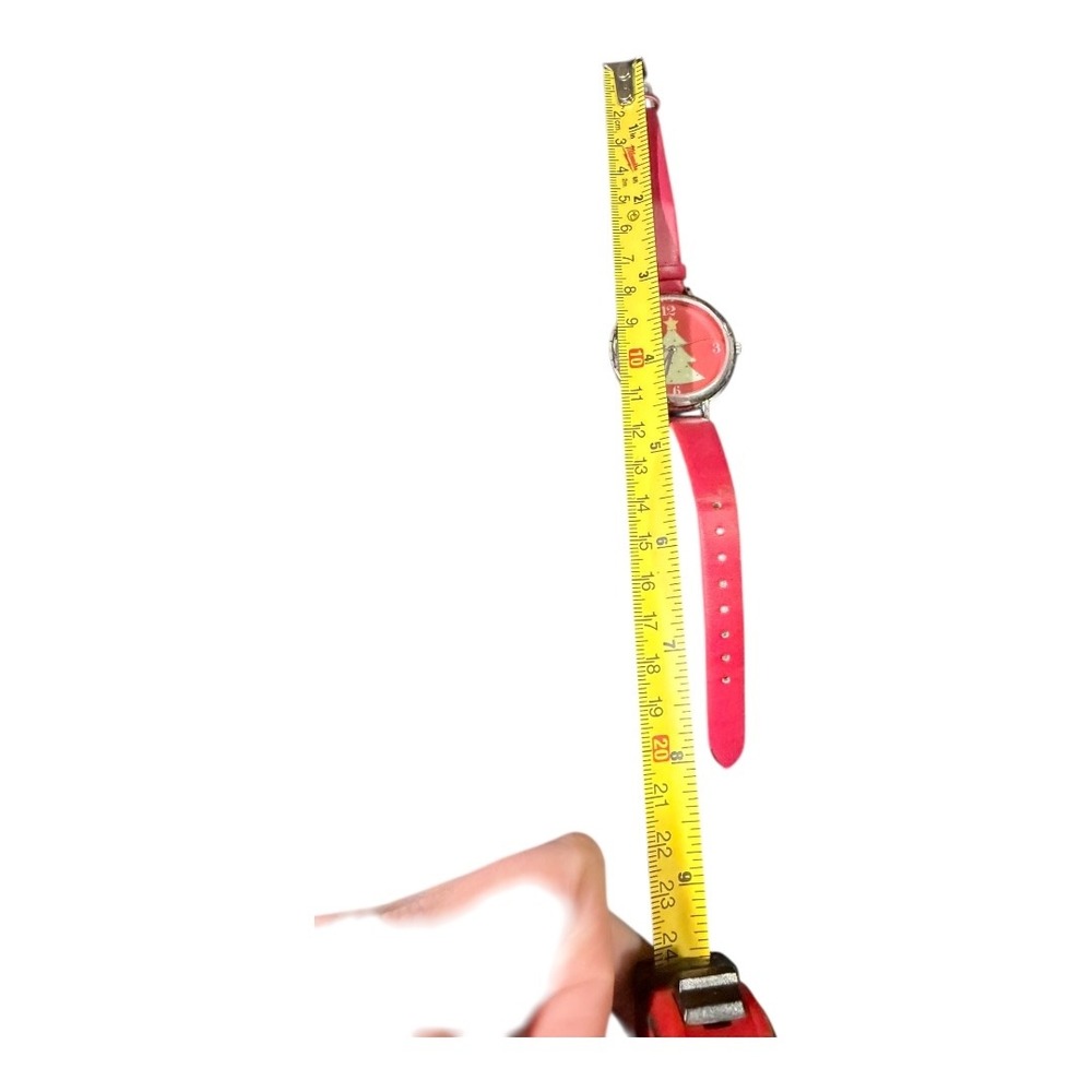 Festive FMD Christmas Tree Watch red Faux Leather Strap FMDCW002 Japan Movt - Picture 6 of 7